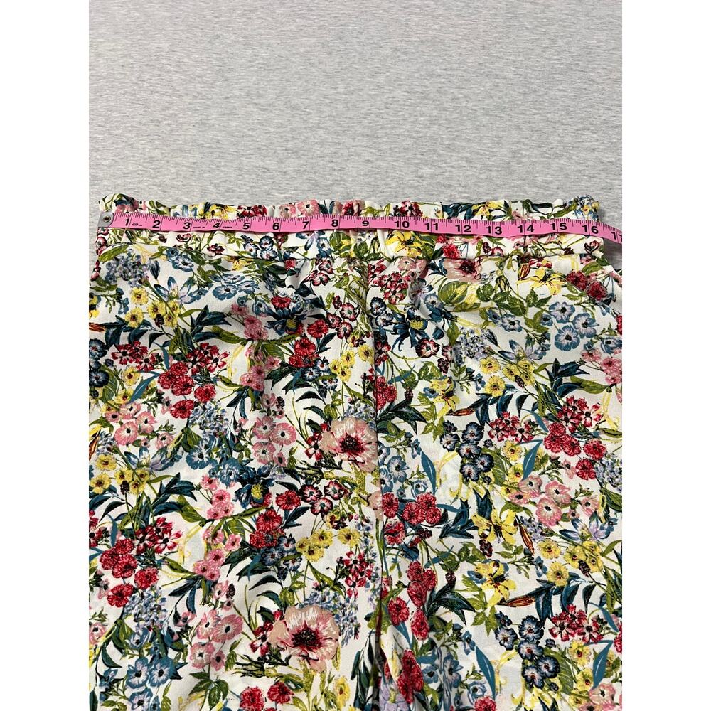 H&M Wide Leg Botanical Print Crop Pants - Size 14 - Picture 8 of 9
